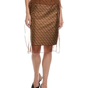 Burberry Brown Geometric Pencil Skirt